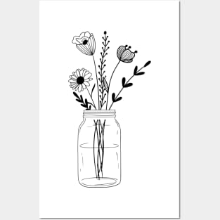 Wildflower Mason Jar Posters and Art